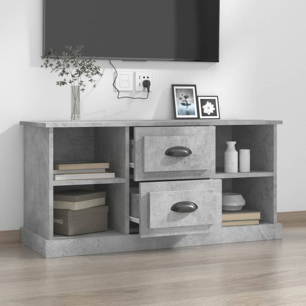 Tv-meubel 99,5x35,5x48 cm bewerkt hout betongrijs MeubelReus