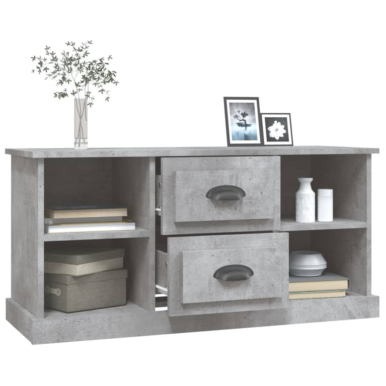 Tv-meubel 99,5x35,5x48 cm bewerkt hout betongrijs MeubelReus