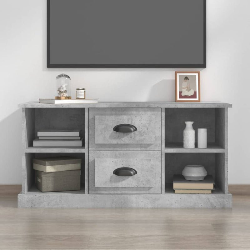 Tv-meubel 99,5x35,5x48 cm bewerkt hout betongrijs MeubelReus