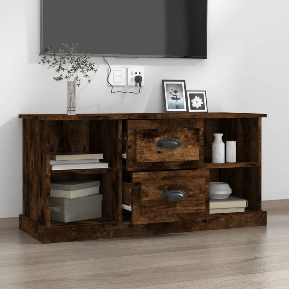 Tv-meubel 99,5x35,5x48 cm bewerkt hout gerookt eikenkleurig MeubelReus