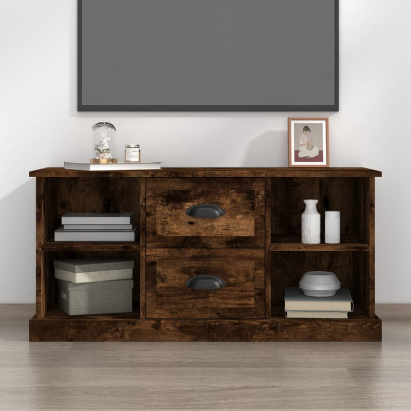 Tv-meubel 99,5x35,5x48 cm bewerkt hout gerookt eikenkleurig MeubelReus