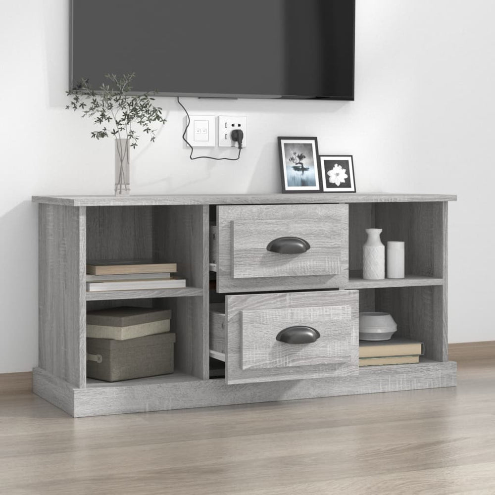 Tv-meubel 99,5x35,5x48 cm bewerkt hout grijs sonoma eikenkleur MeubelReus