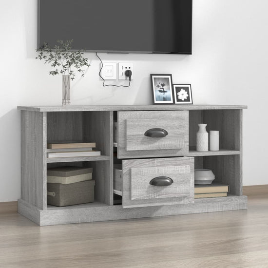 Tv-meubel 99,5x35,5x48 cm bewerkt hout grijs sonoma eikenkleur MeubelReus
