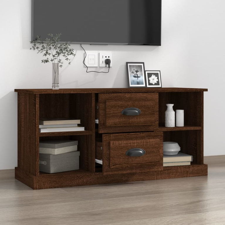 Tv-meubel 99,5x35,5x48 cm bewerkt hout bruin eikenkleur MeubelReus