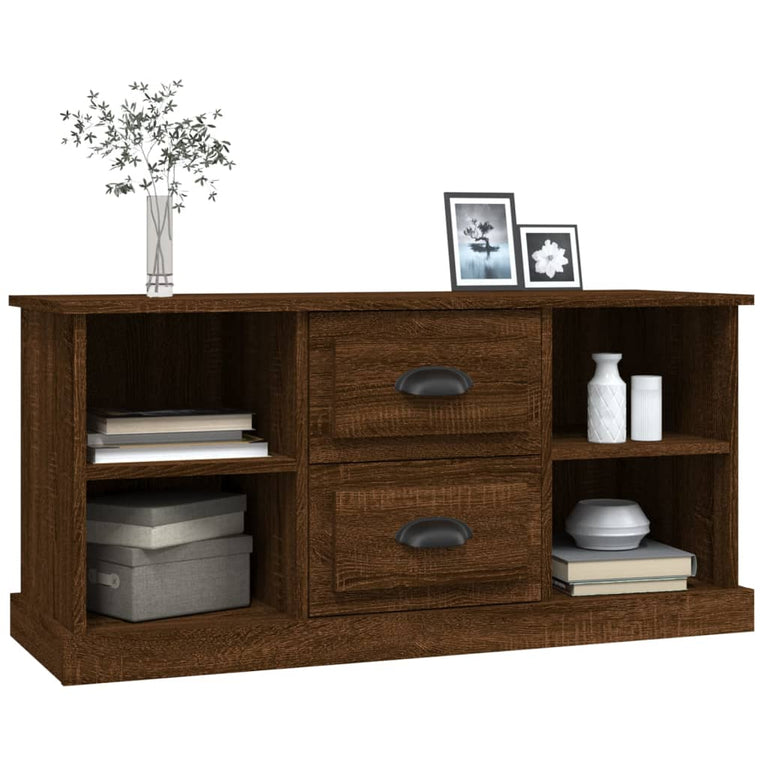 Tv-meubel 99,5x35,5x48 cm bewerkt hout bruin eikenkleur MeubelReus