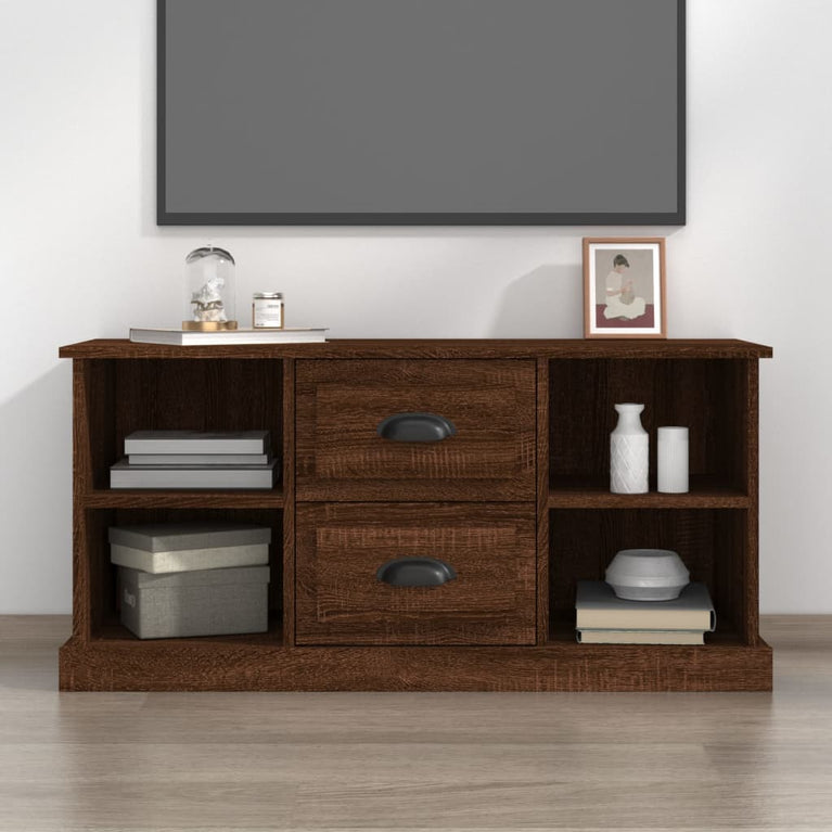 Tv-meubel 99,5x35,5x48 cm bewerkt hout bruin eikenkleur MeubelReus