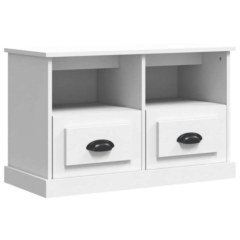 Tv-meubel 80x35x50 cm bewerkt hout wit MeubelReus