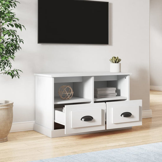Tv-meubel 80x35x50 cm bewerkt hout wit MeubelReus
