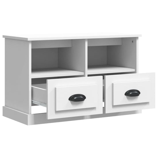 Tv-meubel 80x35x50 cm bewerkt hout wit MeubelReus