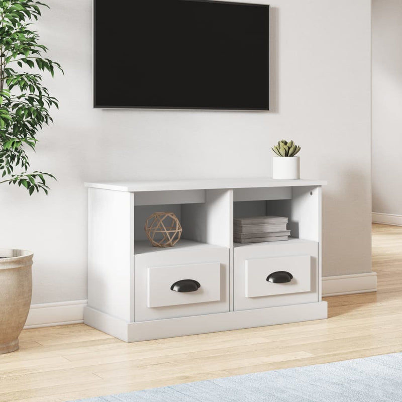 Tv-meubel 80x35x50 cm bewerkt hout wit MeubelReus