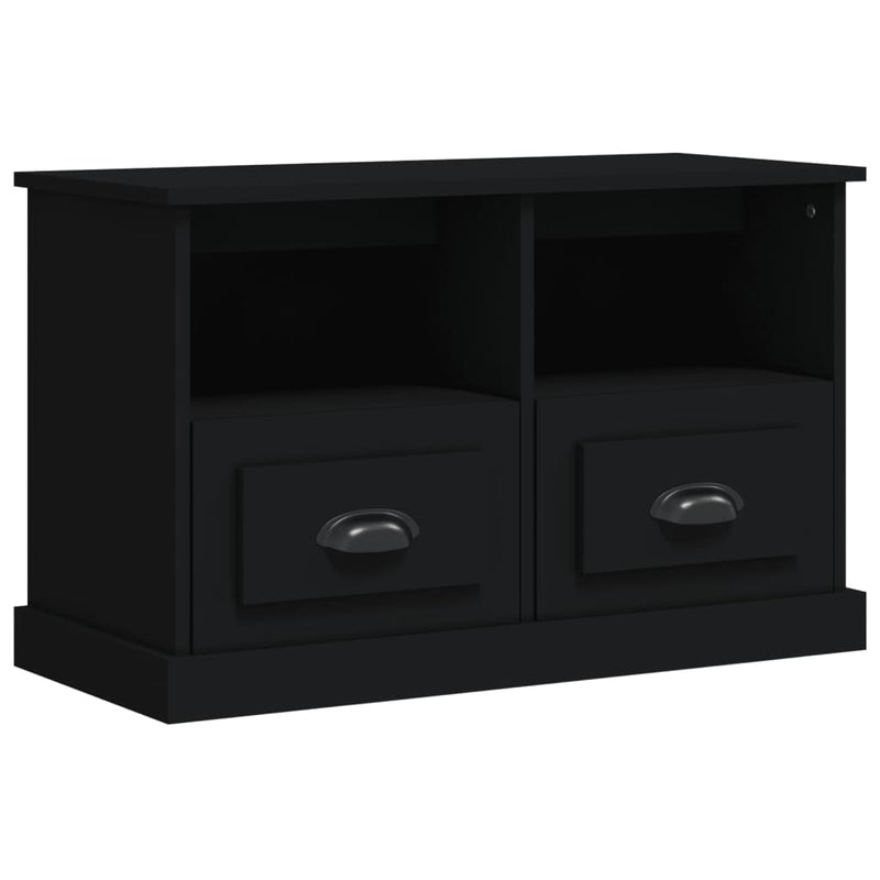 Tv-meubel 80x35x50 cm bewerkt hout zwart MeubelReus