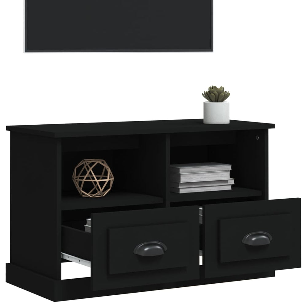 Tv-meubel 80x35x50 cm bewerkt hout zwart MeubelReus