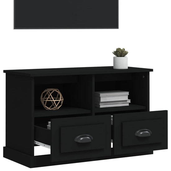 Tv-meubel 80x35x50 cm bewerkt hout zwart MeubelReus