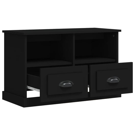 Tv-meubel 80x35x50 cm bewerkt hout zwart MeubelReus