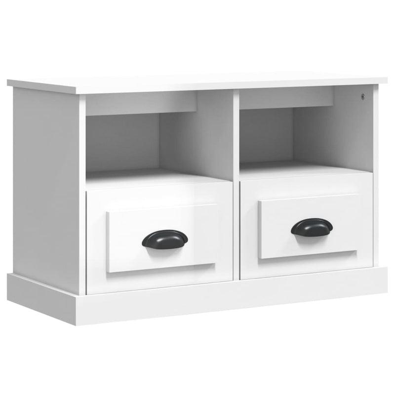 Tv-meubel 80x35x50 cm bewerkt hout hoogglans wit MeubelReus