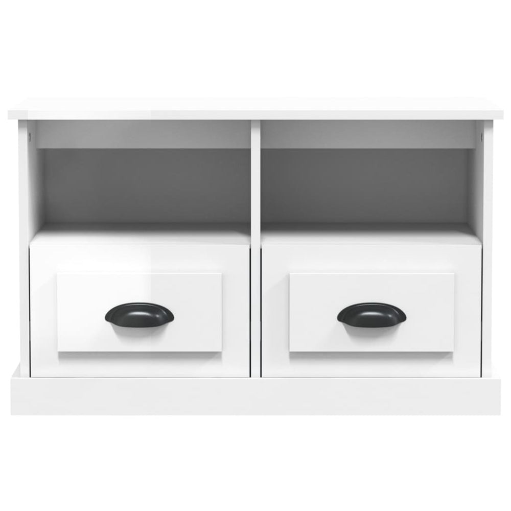 Tv-meubel 80x35x50 cm bewerkt hout hoogglans wit MeubelReus