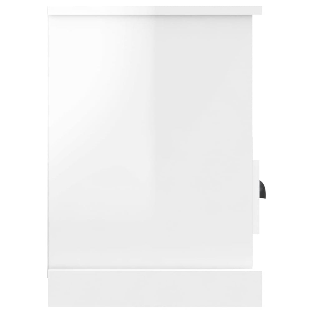 Tv-meubel 80x35x50 cm bewerkt hout hoogglans wit MeubelReus