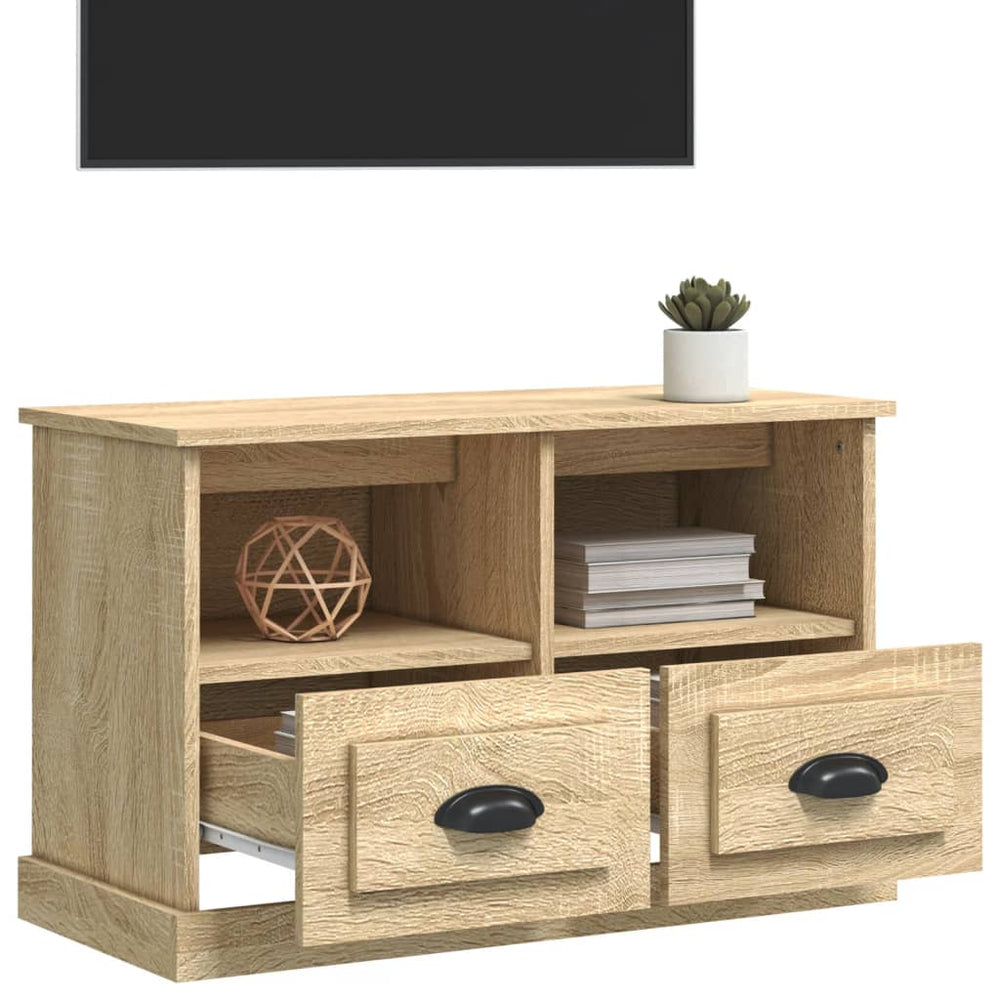 Tv-meubel 80x35x50 cm bewerkt hout sonoma eikenkleurig MeubelReus