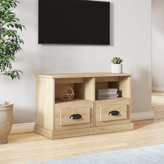 Tv-meubel 80x35x50 cm bewerkt hout sonoma eikenkleurig MeubelReus