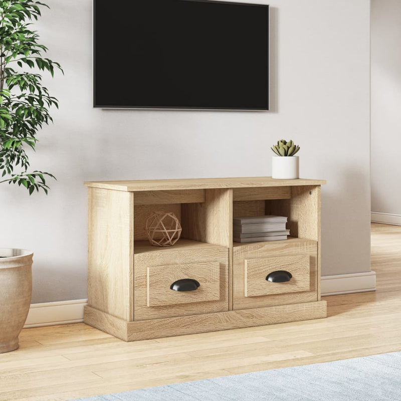 Tv-meubel 80x35x50 cm bewerkt hout sonoma eikenkleurig MeubelReus
