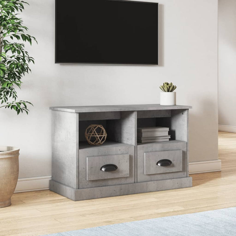 Tv-meubel 80x35x50 cm bewerkt hout betongrijs MeubelReus