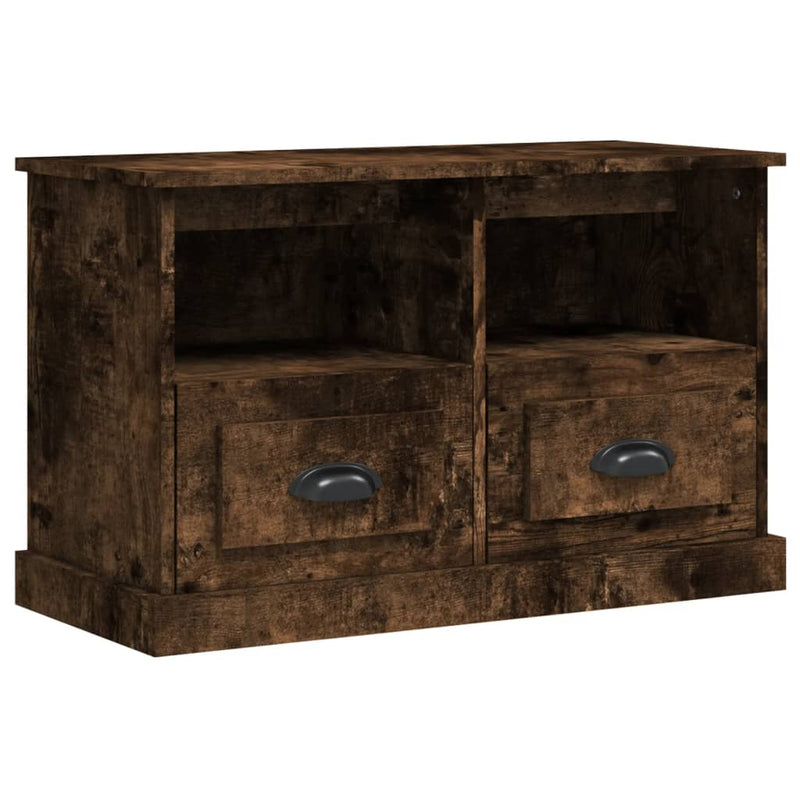 Tv-meubel 80x35x50 cm bewerkt hout gerookt eikenkleurig MeubelReus