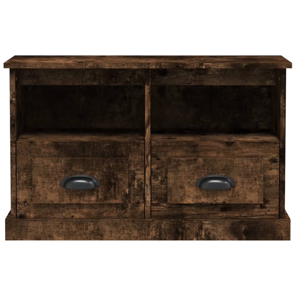 Tv-meubel 80x35x50 cm bewerkt hout gerookt eikenkleurig MeubelReus