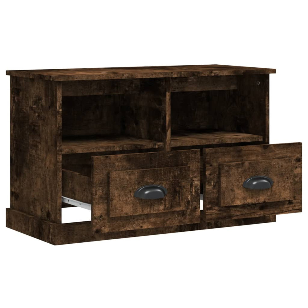 Tv-meubel 80x35x50 cm bewerkt hout gerookt eikenkleurig MeubelReus