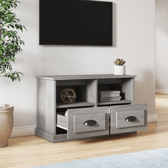 Tv-meubel 80x35x50 cm bewerkt hout grijs sonoma eikenkleurig MeubelReus