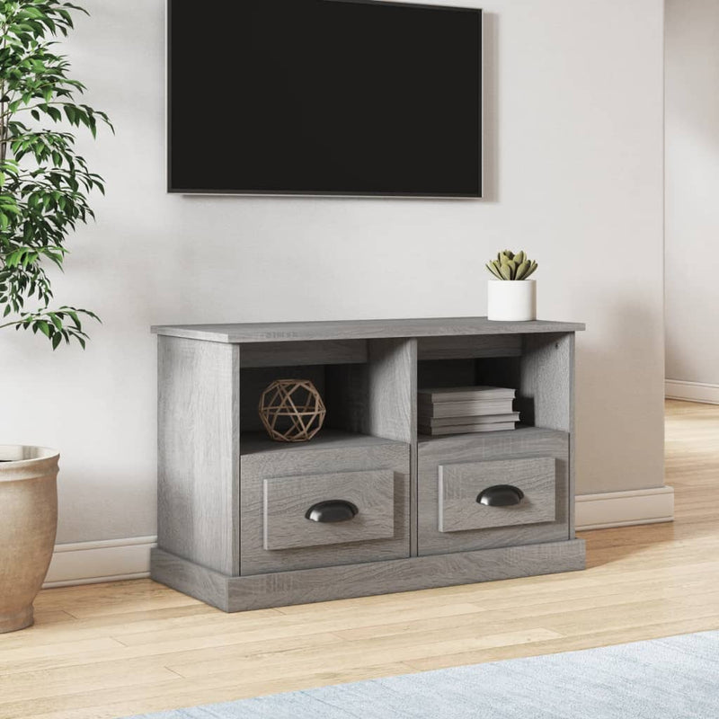 Tv-meubel 80x35x50 cm bewerkt hout grijs sonoma eikenkleurig MeubelReus