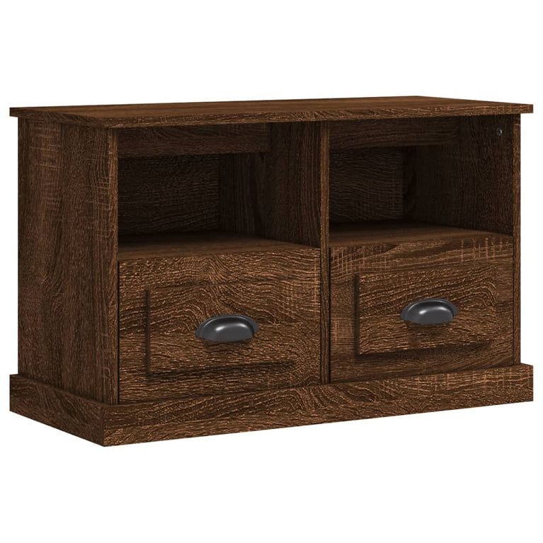 Tv-meubel 80x35x50 cm bewerkt hout bruin eikenkleur MeubelReus
