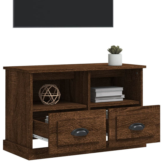 Tv-meubel 80x35x50 cm bewerkt hout bruin eikenkleur MeubelReus