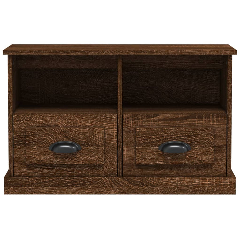 Tv-meubel 80x35x50 cm bewerkt hout bruin eikenkleur MeubelReus