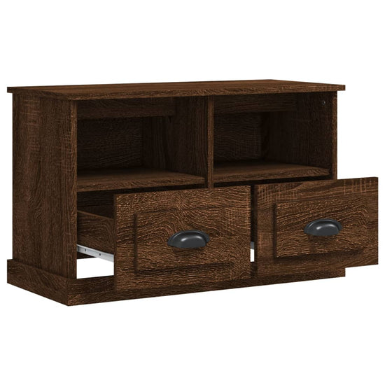 Tv-meubel 80x35x50 cm bewerkt hout bruin eikenkleur MeubelReus