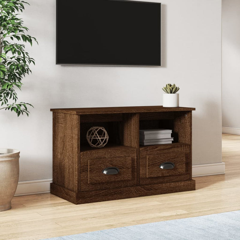 Tv-meubel 80x35x50 cm bewerkt hout bruin eikenkleur MeubelReus