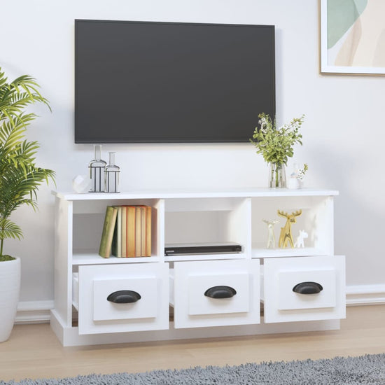 Tv-meubel 100x35x50 cm bewerkt hout wit MeubelReus