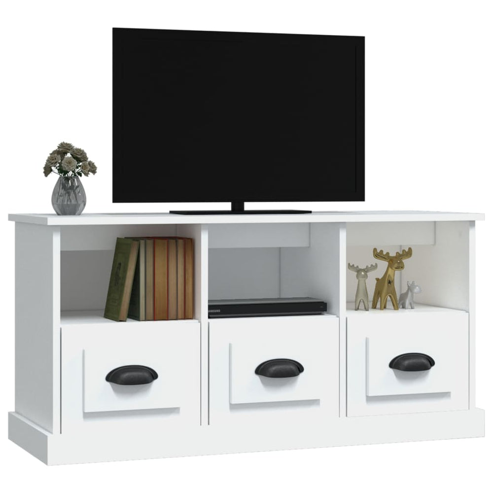 Tv-meubel 100x35x50 cm bewerkt hout wit MeubelReus