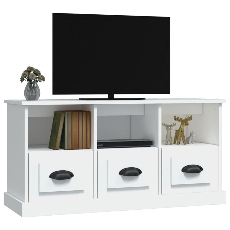 Tv-meubel 100x35x50 cm bewerkt hout wit MeubelReus