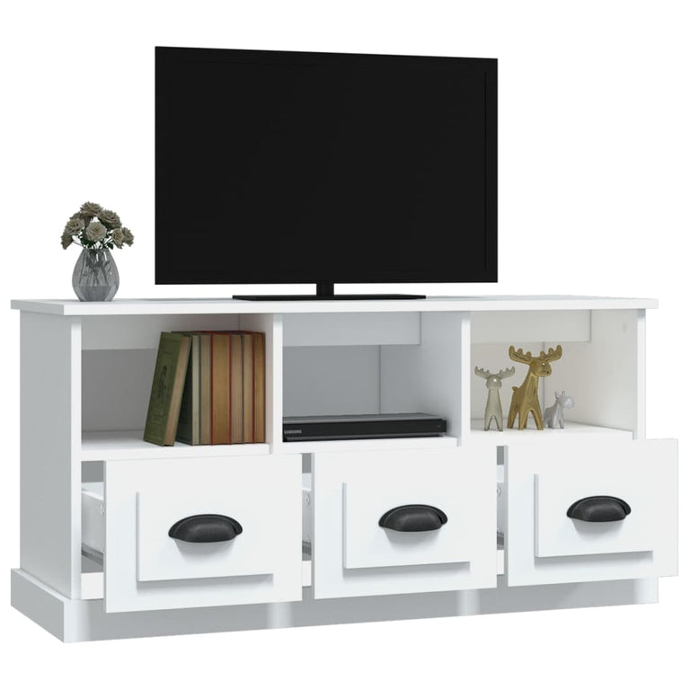 Tv-meubel 100x35x50 cm bewerkt hout wit MeubelReus