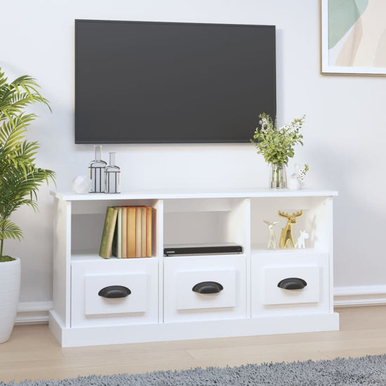 Tv-meubel 100x35x50 cm bewerkt hout wit MeubelReus