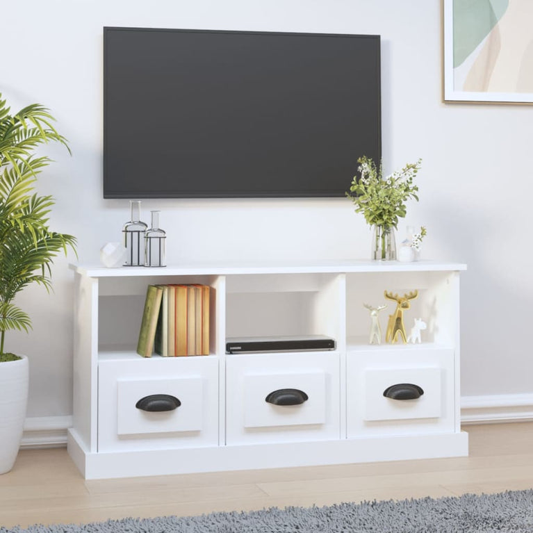 Tv-meubel 100x35x50 cm bewerkt hout wit MeubelReus