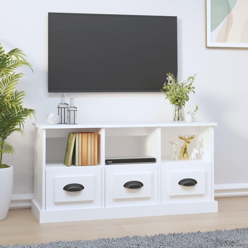 Tv-meubel 100x35x50 cm bewerkt hout wit MeubelReus