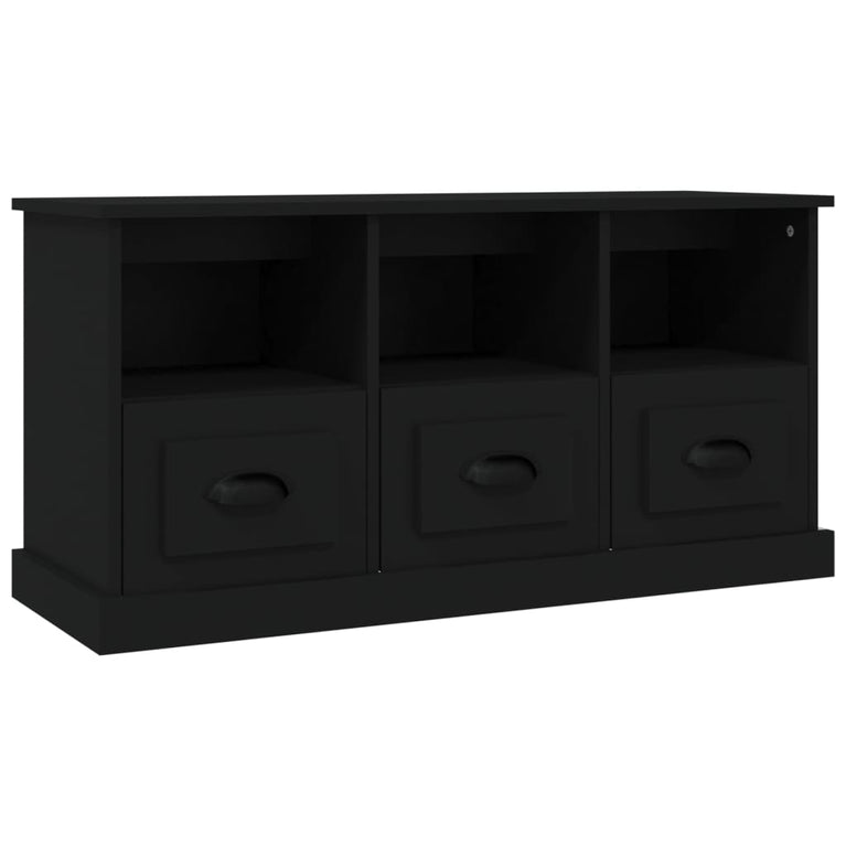 Tv-meubel 100x35x50 cm bewerkt hout zwart MeubelReus