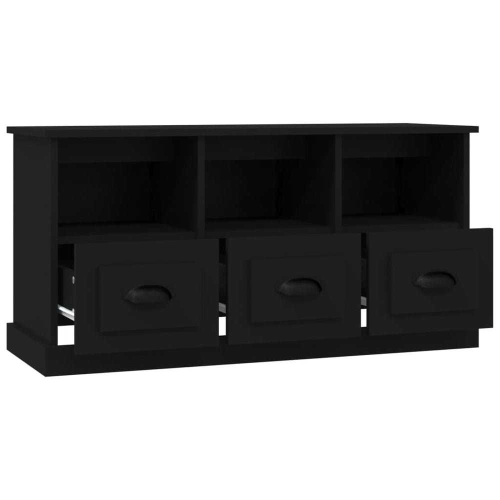 Tv-meubel 100x35x50 cm bewerkt hout zwart MeubelReus