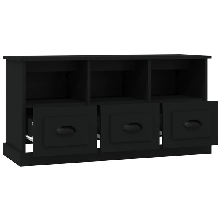 Tv-meubel 100x35x50 cm bewerkt hout zwart MeubelReus
