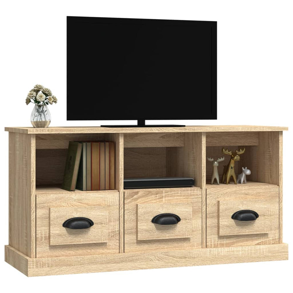 Tv-meubel 100x35x50 cm bewerkt hout sonoma eikenkleurig MeubelReus