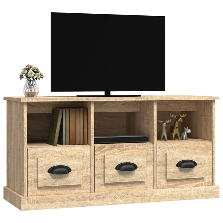 Tv-meubel 100x35x50 cm bewerkt hout sonoma eikenkleurig MeubelReus