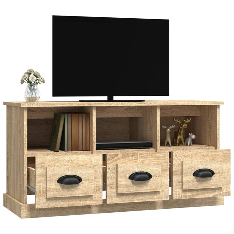 Tv-meubel 100x35x50 cm bewerkt hout sonoma eikenkleurig MeubelReus