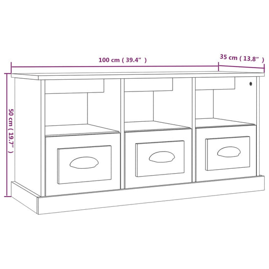 Tv-meubel 100x35x50 cm bewerkt hout sonoma eikenkleurig MeubelReus