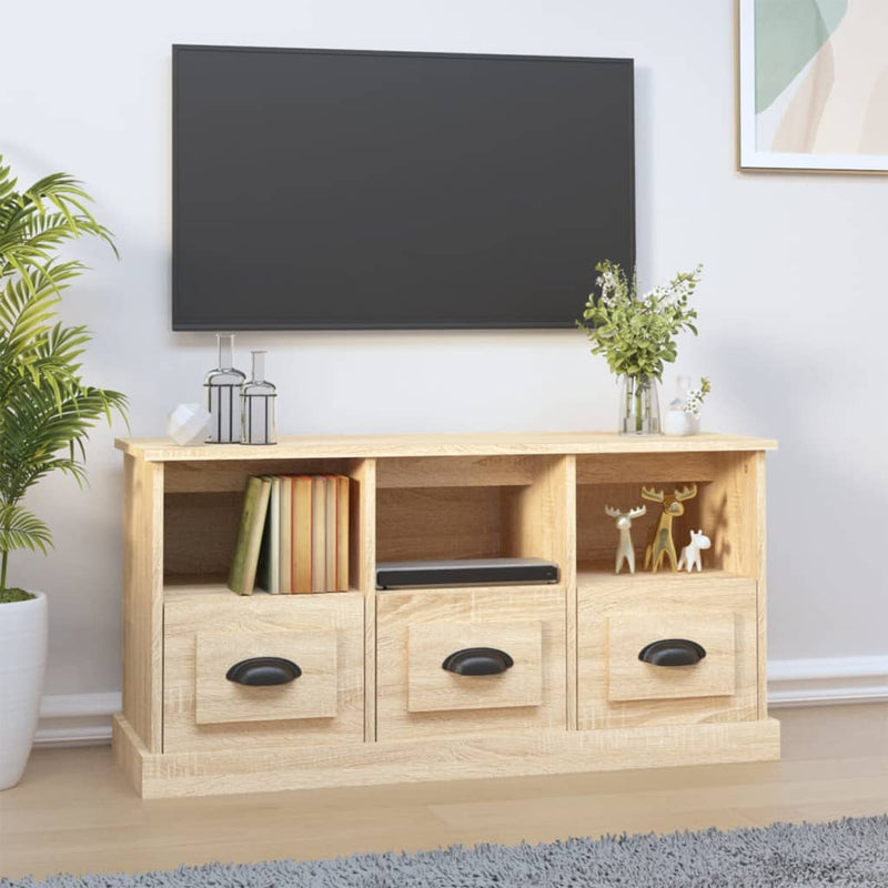 Tv-meubel 100x35x50 cm bewerkt hout sonoma eikenkleurig MeubelReus